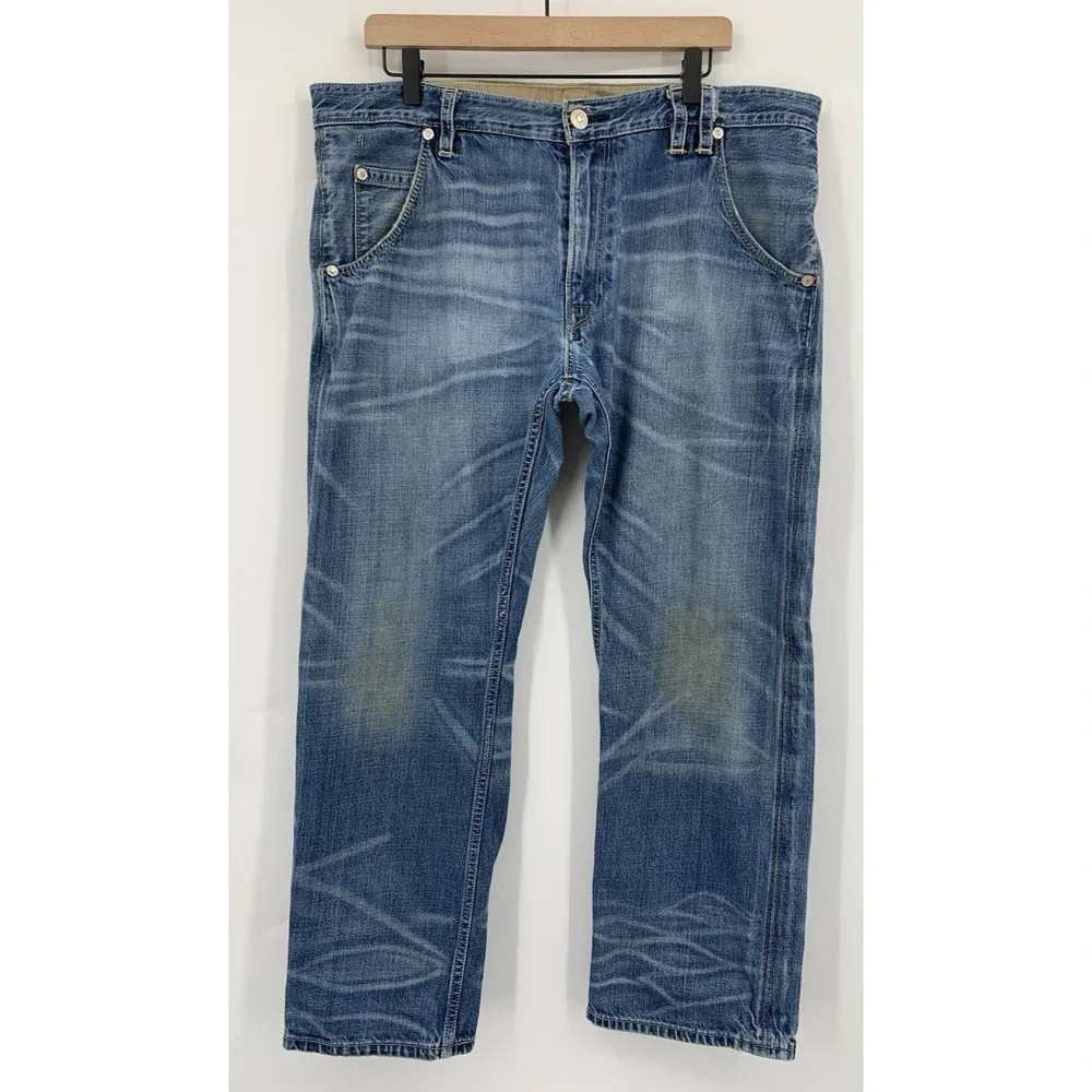 Levis 514 Jeans Men 38x30‎ Blue Straight Fade Medium Wash American Denim Pants